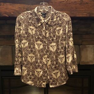 Doncaster Collection Silk Blend Print Blouse • Sz6